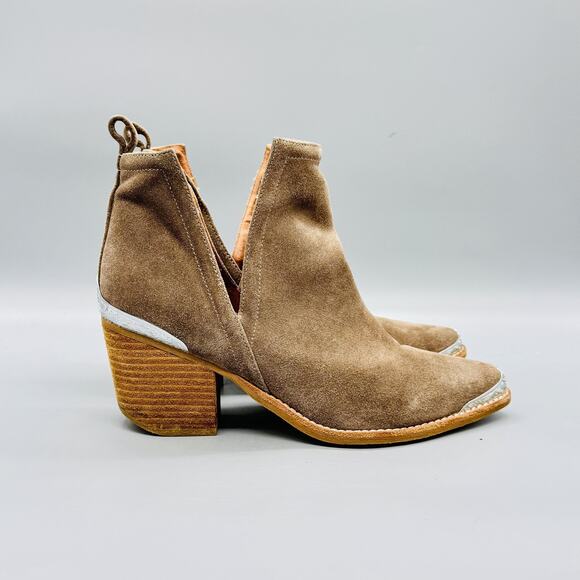 Jeffrey Campbell Boots Womens 9 Brown Suede Cromwell Ankle Block Heel Booties